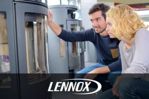 A young couple shopping for a new furnace for their home in Springfield, IL.