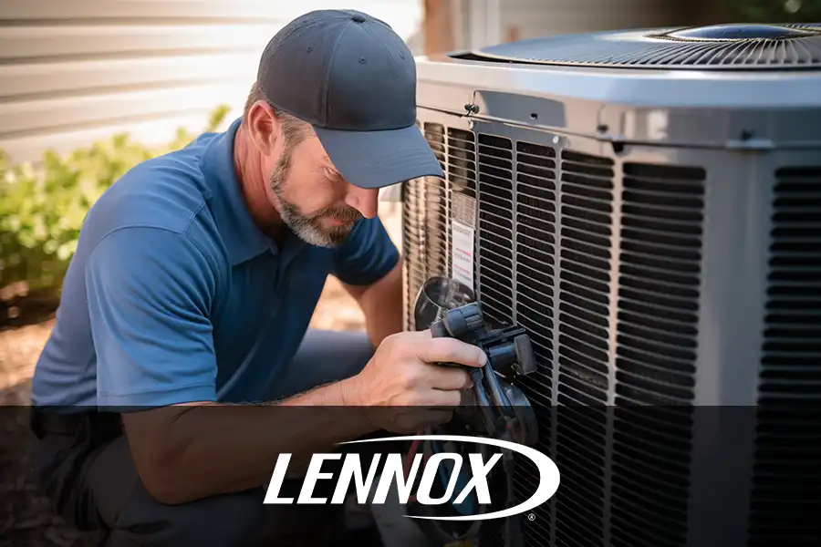 Bormida Heating & Cooling—An AC technicians checks a home’s air conditioning unit in Springfield, IL.