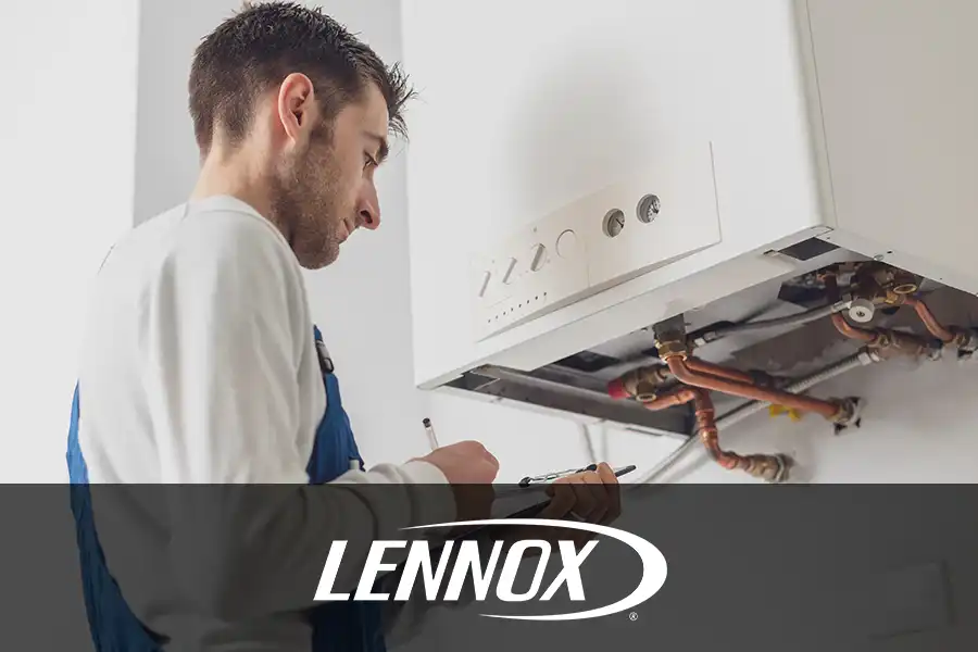 Bormida Heating & Cooling—A professional plumber performs an inspection on a boiler in a Springfield, IL residential home.