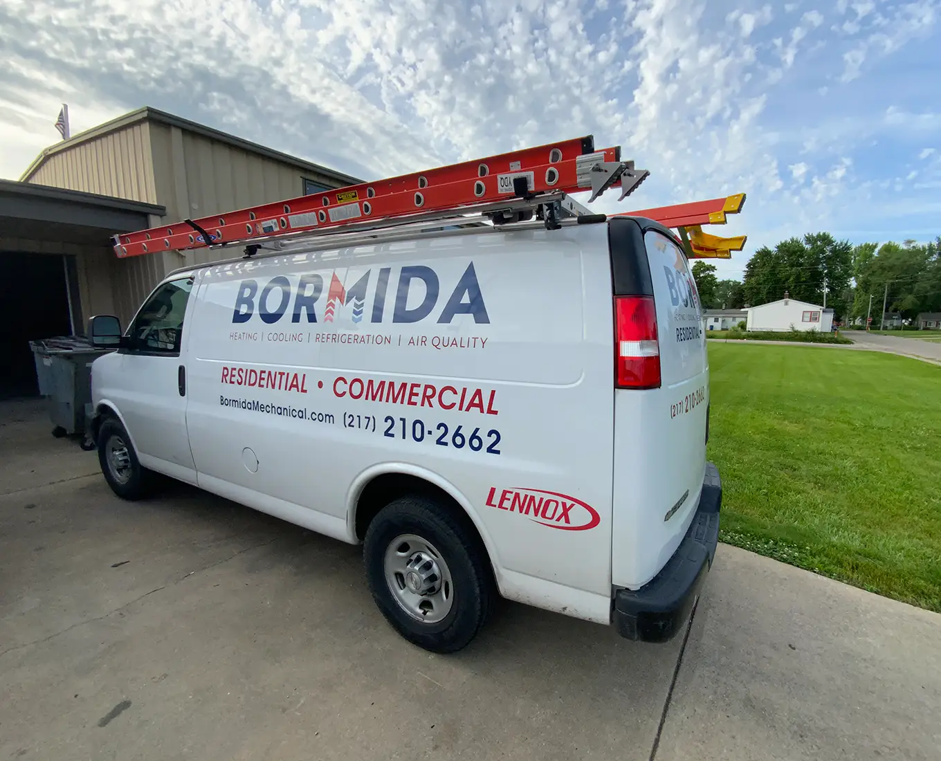 Bormida Heating & Cooling service van ready to provide 24/7 HVAC service throughout Springfield, IL.