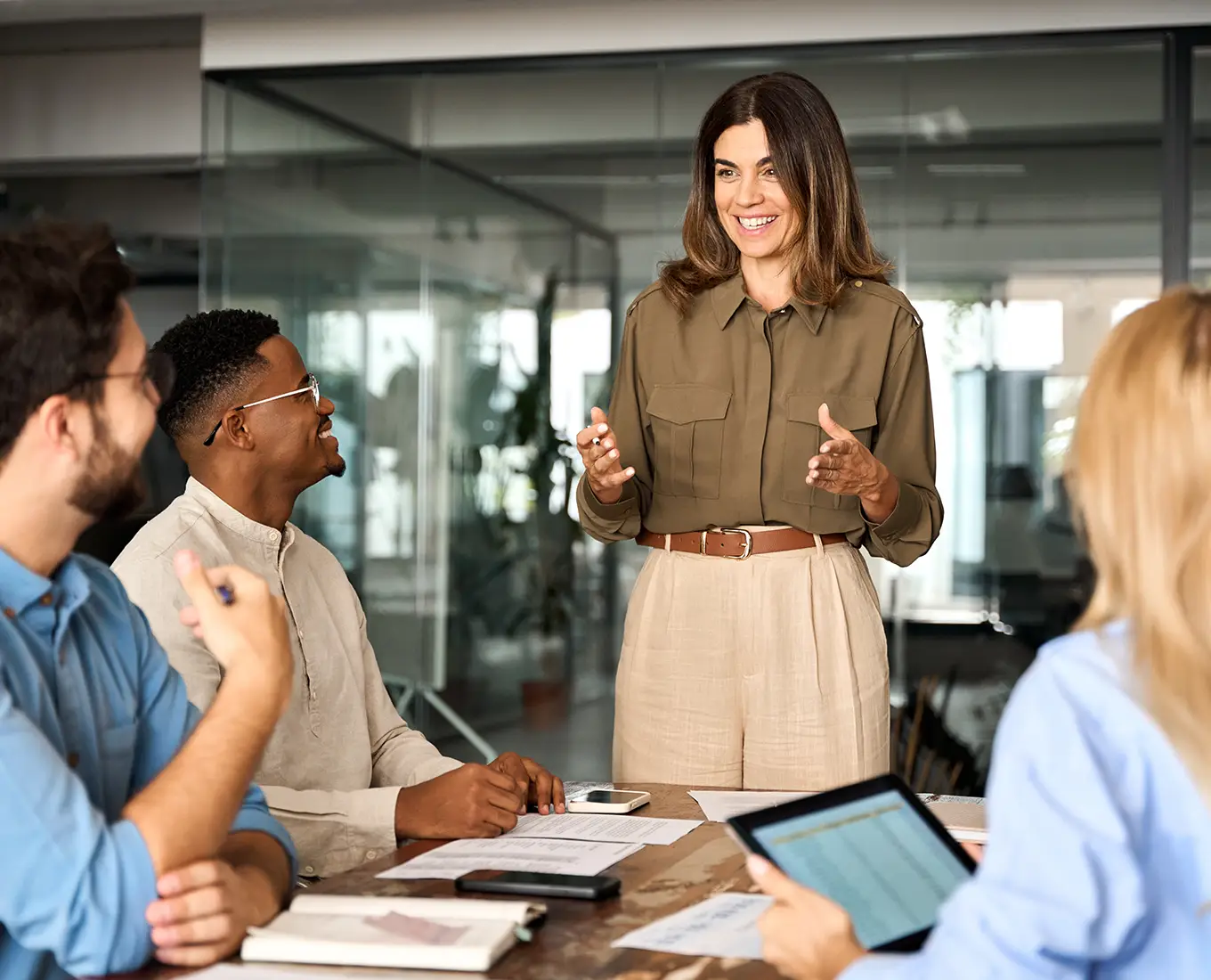 Team meeting in professional office environment for business services in Springfield, IL
