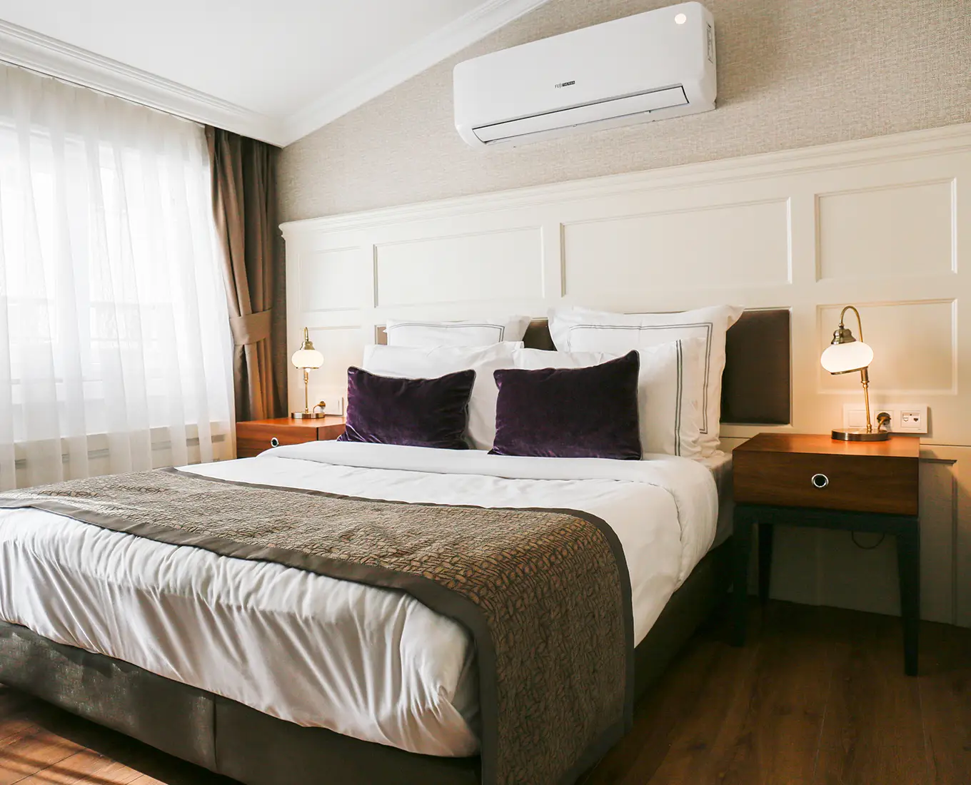 Ductless HVAC system installed in bedroom for quiet energy efficient comfort in Springfield IL