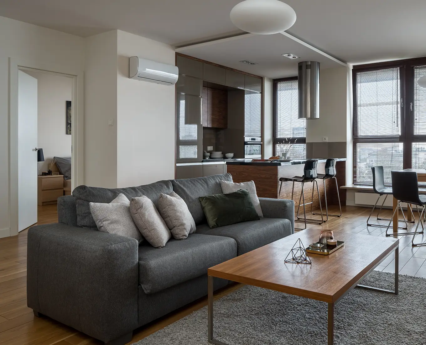 Modern home with ductless mini split system for zoned heating and cooling in Springfield IL