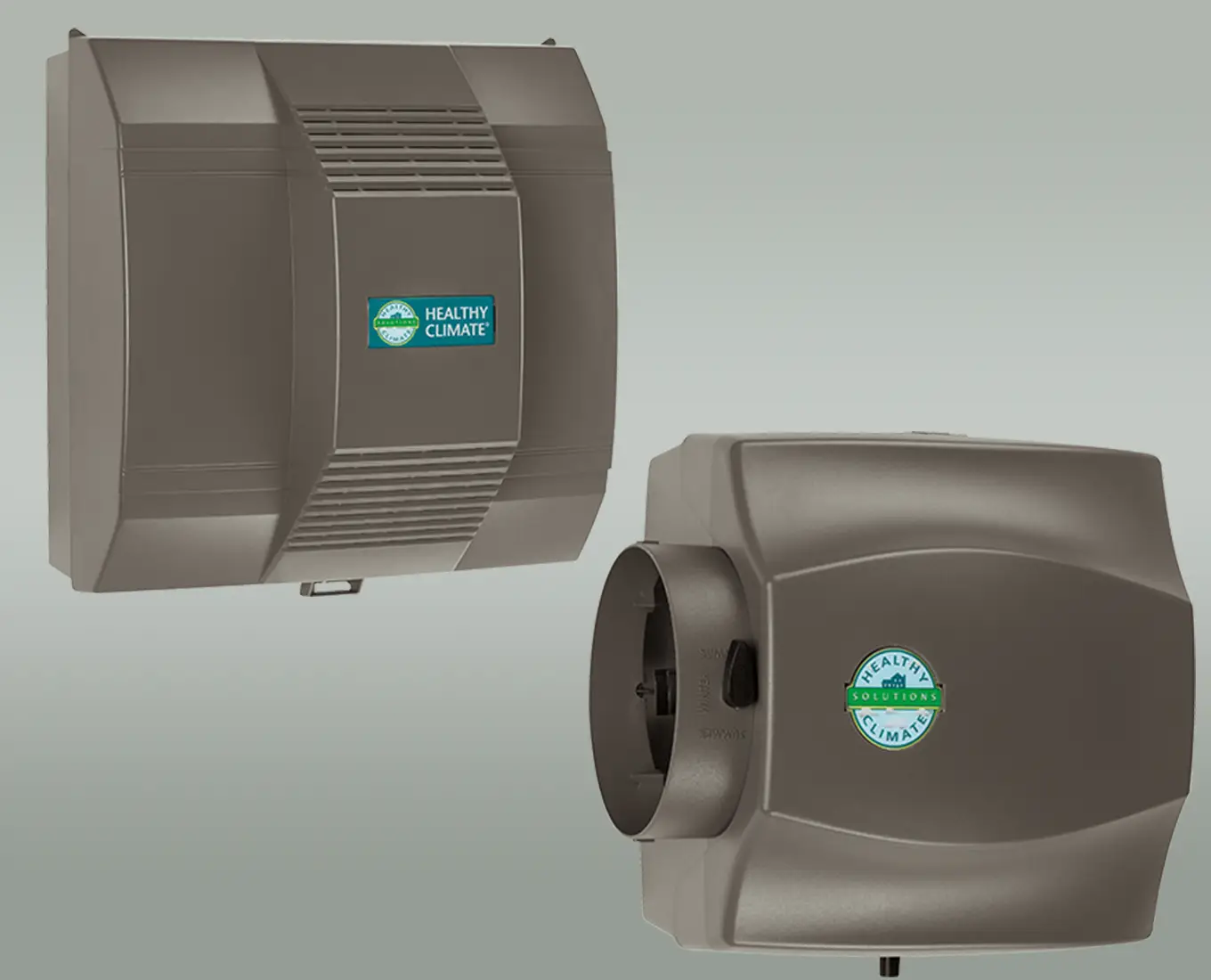 Two different whole-home humidifier systems designed to balance humidity levels and improve indoor air quality for homes in Springfield, IL.