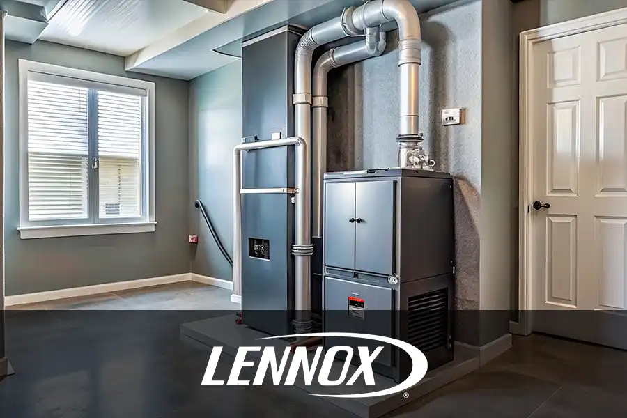 Bormida Heating & Cooling—A residential furnace system in the basement of a home in Springfield, IL.